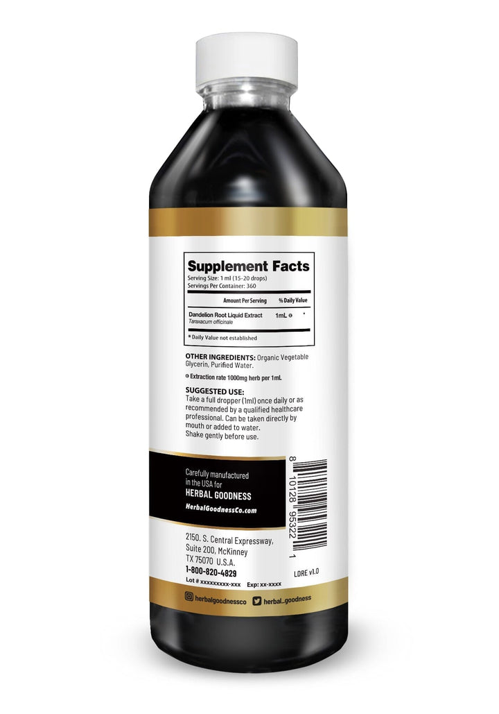Dandelion Root Liquid Extract - Organic 1oz - Detox & Liver Liquid Extract Herbal Goodness 