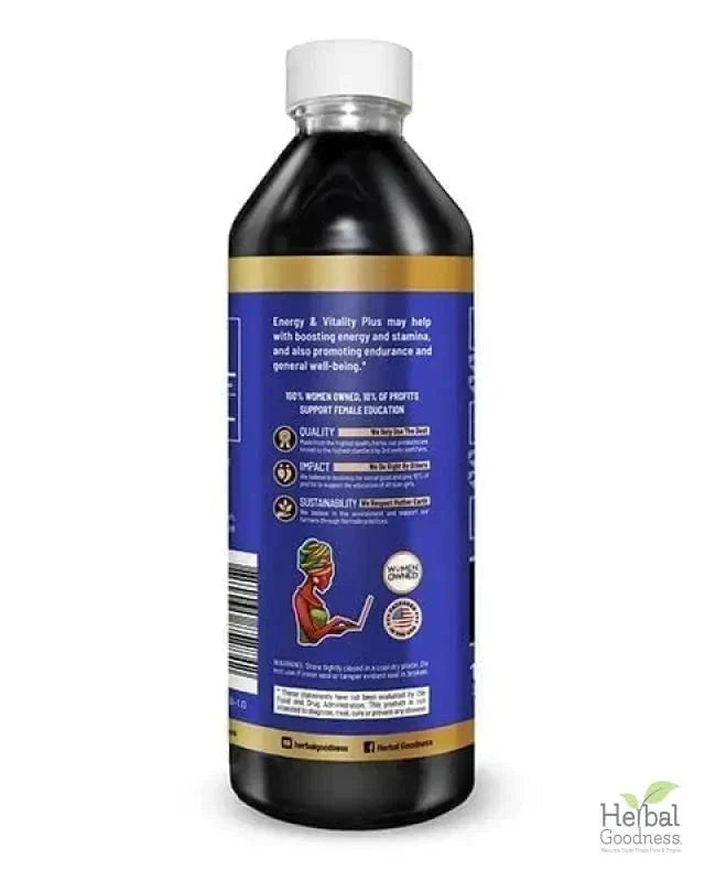 Energy and Vitality - Liquid 12oz - Energy Boost, Vitality Support, Productivity - Herbal Goodness Liquid Extract Herbal Goodness 