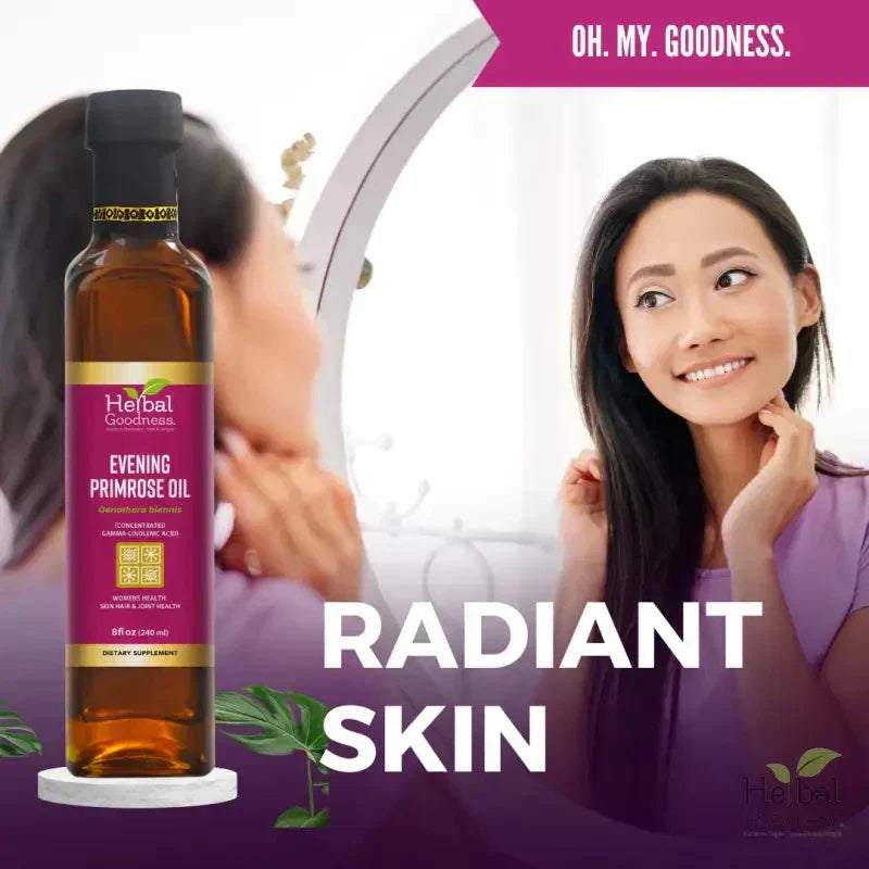 Evening Primrose Oil Oenothera biennis (Concentrated gamma-linolenic acid) - 8oz Liquid Extract Herbal Goodness 