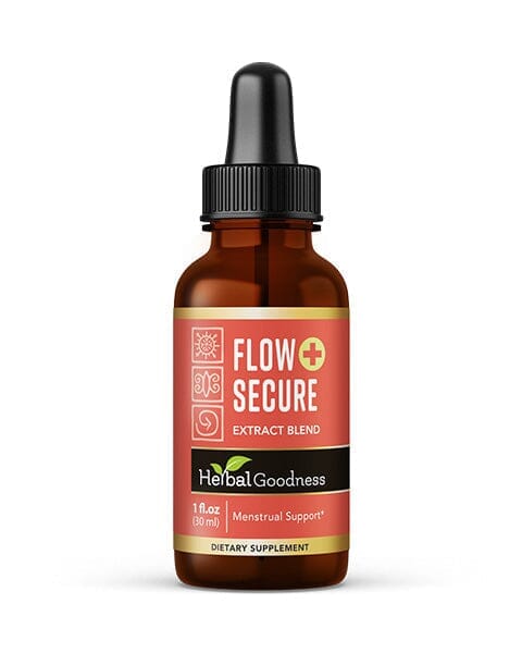 Flow Secure - 1oz 15X Liquid Extract - Female Hormone & Menstrual Aid Liquid Extract Herbal Goodness 1 oz 