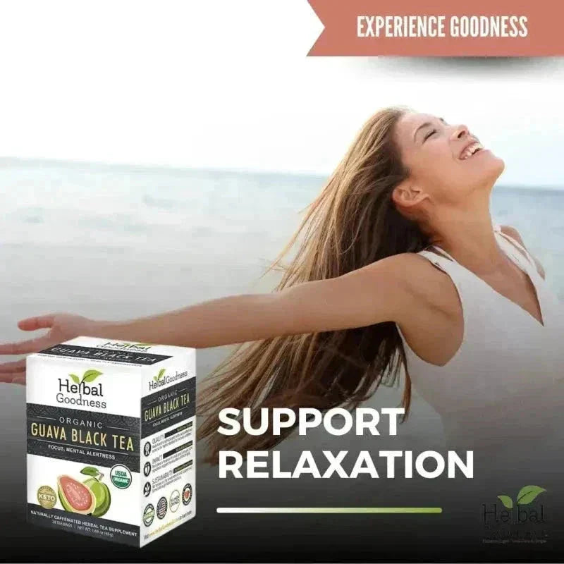 Guava Black Tea - Organic 24/2g Teabags - Clarify, Energy, Focus & Mental Alertness Tea & Infusions Herbal Goodness 