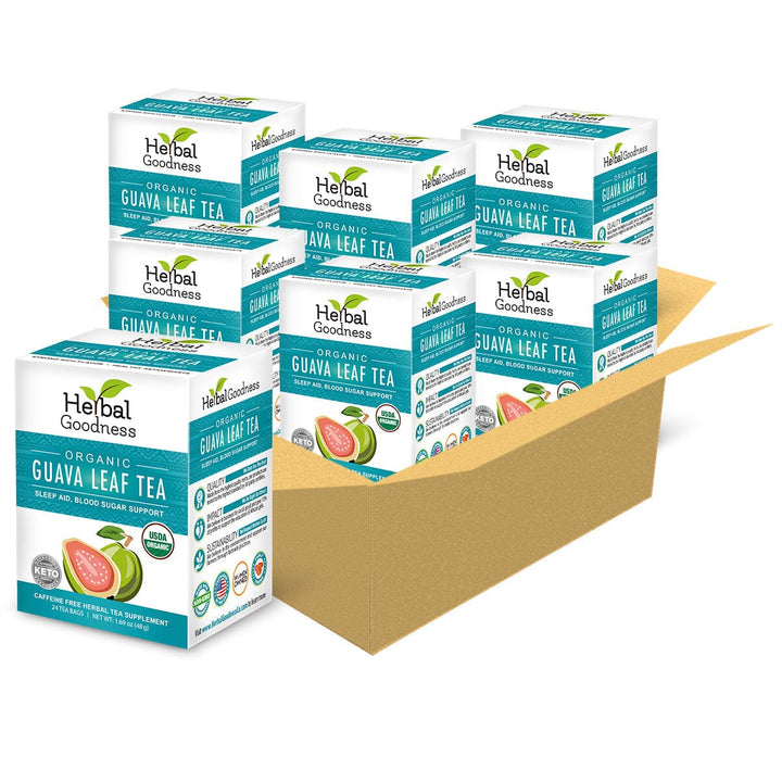 Guava Leaf Tea - Organic - Tea 24/2g - Caffeine-Free & Sustainably Sourced Tea & Infusions Herbal Goodness Case (6) 