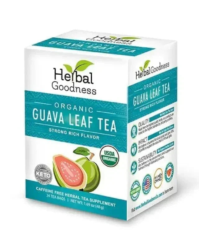 Guava Leaf Tea - Organic - Tea 24/2g - Caffeine-Free Tea & Infusions Herbal Goodness 1 Unit 