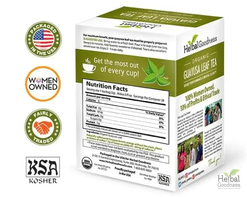Guayusa Leaf Extract - Organic - Tea 24/2g - Herbal Goodness Tea & Infusions Herbal Goodness 