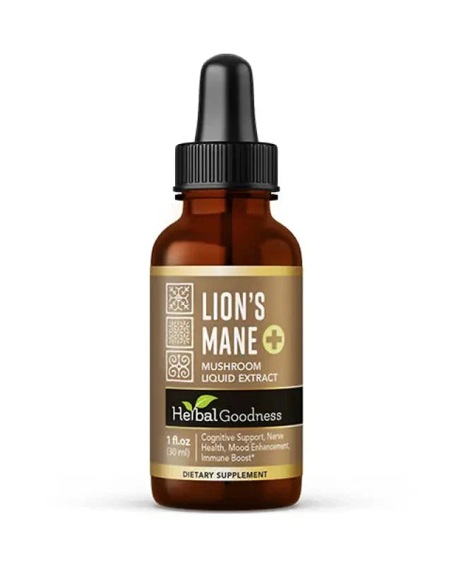 Lion's Mane Mushroom Liquid Extract Herbal Goodness 1oz 