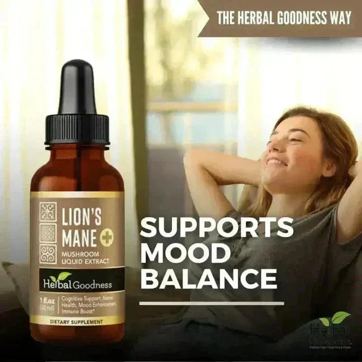 Lion's Mane Mushroom Liquid Extract - Organic - Brain & Mood Liquid Extract Herbal Goodness 