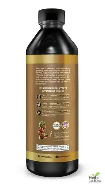Lion's Mane Mushroom Liquid Extract - Organic - Brain & Mood Liquid Extract Herbal Goodness 