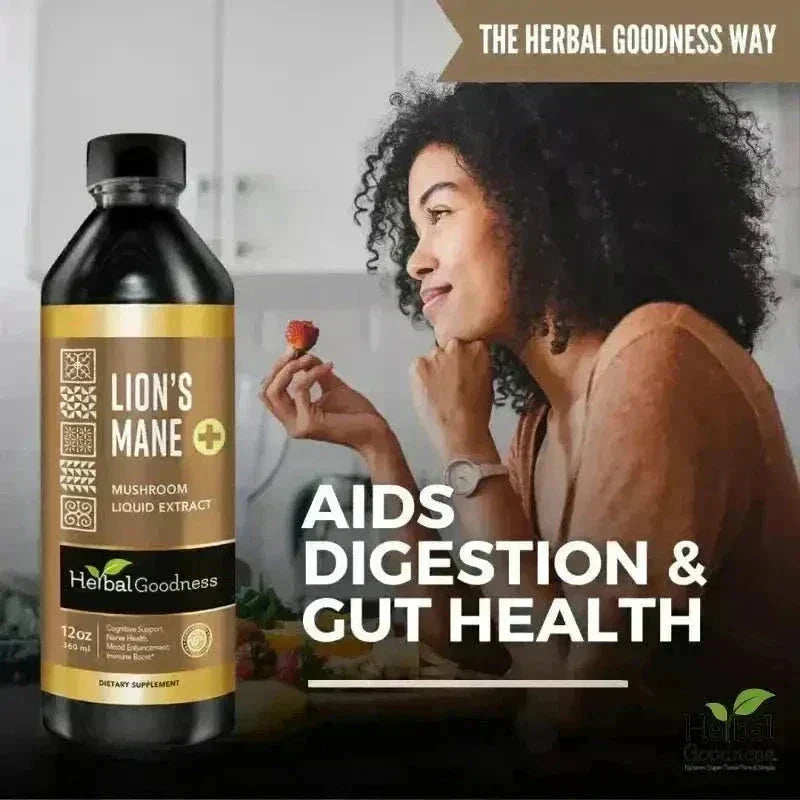 Lion's Mane Mushroom Liquid Extract - Organic - Brain & Mood Liquid Extract Herbal Goodness 