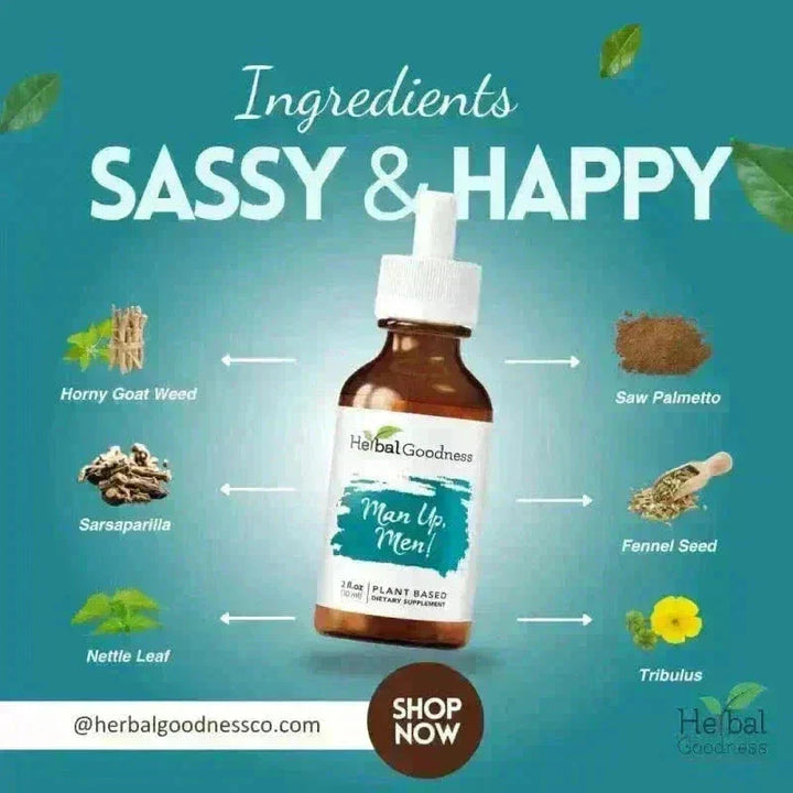 Man Up Men - 2fl.oz - Male Hormones & Vitality Liquid Extract Herbal Goodness 