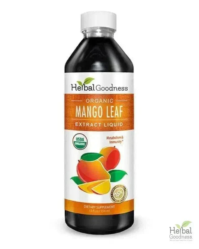 Mango Leaf Organic 15X Liquid Extract – Cardiovascular & Antioxidant Wellness Support | Buy Online Liquid Extract Herbal Goodness 12oz 