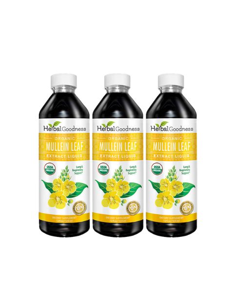 Mullein Leaf  - Organic 15X Liquid Extract - Respiratory & Lung Health - Herbal Goodness