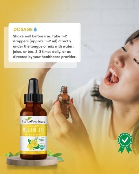 Mullein Leaf - Organic 15X Liquid Extract - Respiratory & Lung Health Liquid Extract Herbal Goodness 