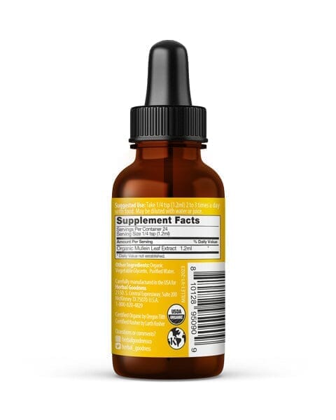 Mullein Leaf - Organic 15X Liquid Extract - Respiratory & Lung Health Liquid Extract Herbal Goodness 