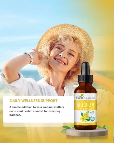 Mullein Leaf - Organic 15X Liquid Extract - Respiratory & Lung Health Liquid Extract Herbal Goodness 