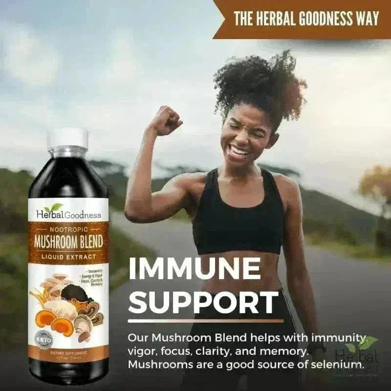 Mushroom Blend - Organic 1oz 15X Liquid Extract - Adaptogens & Brain Power Liquid Extract Herbal Goodness 