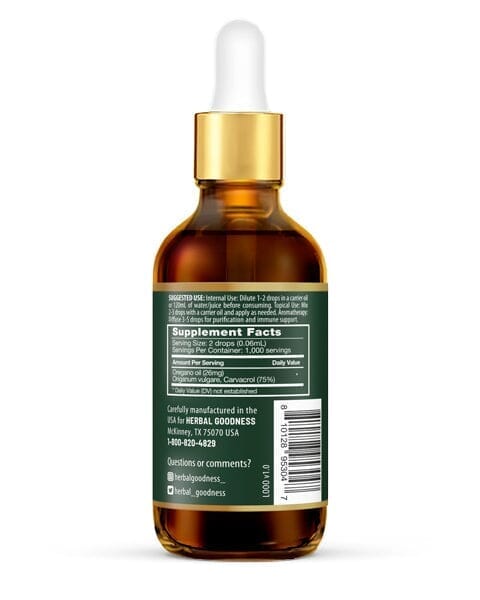 Oil Of Oregano (75% Carvacrol) - 2oz Liquid - Immune Boost Liquid Extract Herbal Goodness 