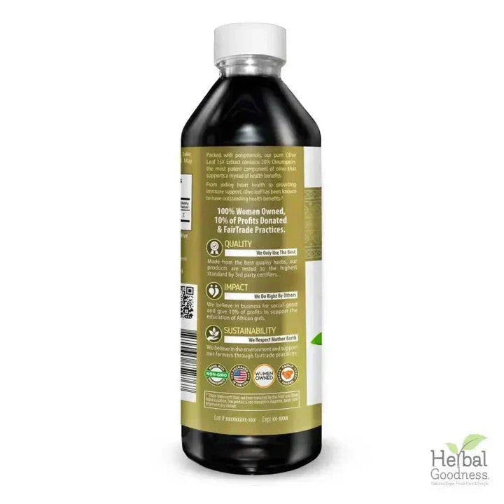 Olive Leaf - Organic 15X Liquid Extract - Immunity & Performance Liquid Extract Herbal Goodness 