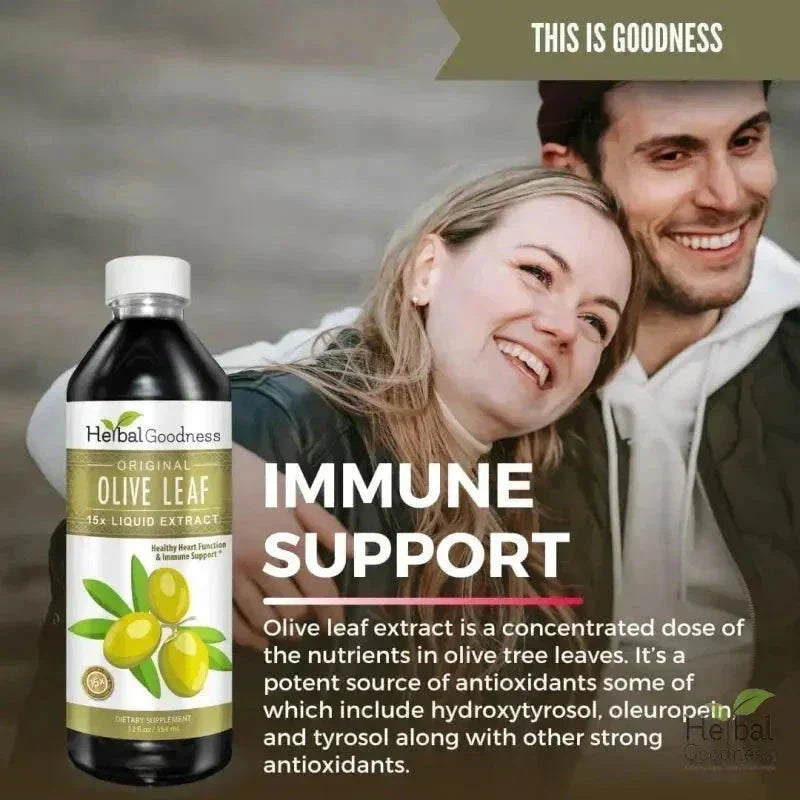 Olive Leaf - Organic 15X Liquid Extract - Immunity & Performance Liquid Extract Herbal Goodness 