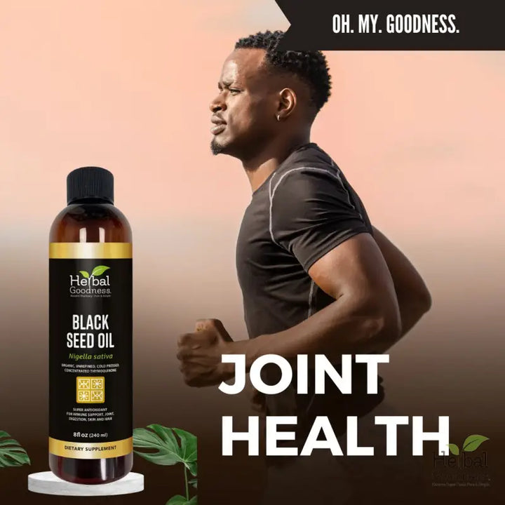 A sleek amber glass herbal oil bundle bottle with black seed oil for natural immune support by Herbal Goodness