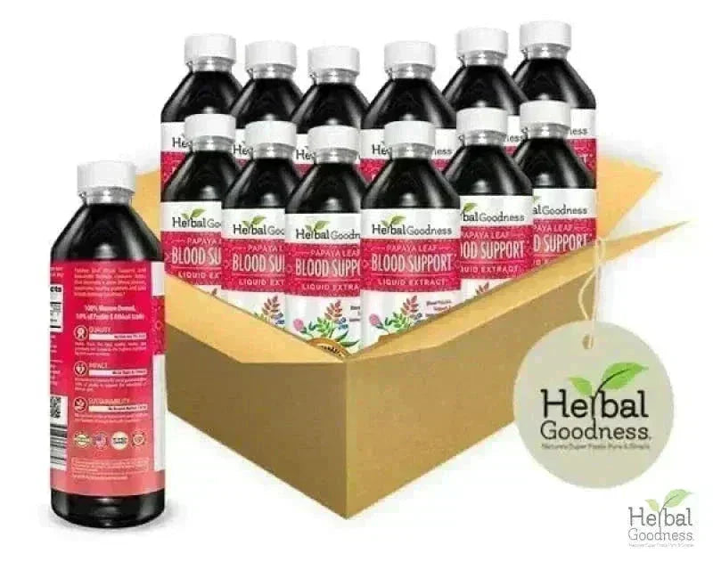 Papaya Leaf Extract Blood Support - Liquid Tincture Liquid Extract Herbal Goodness Case Qty (12) 