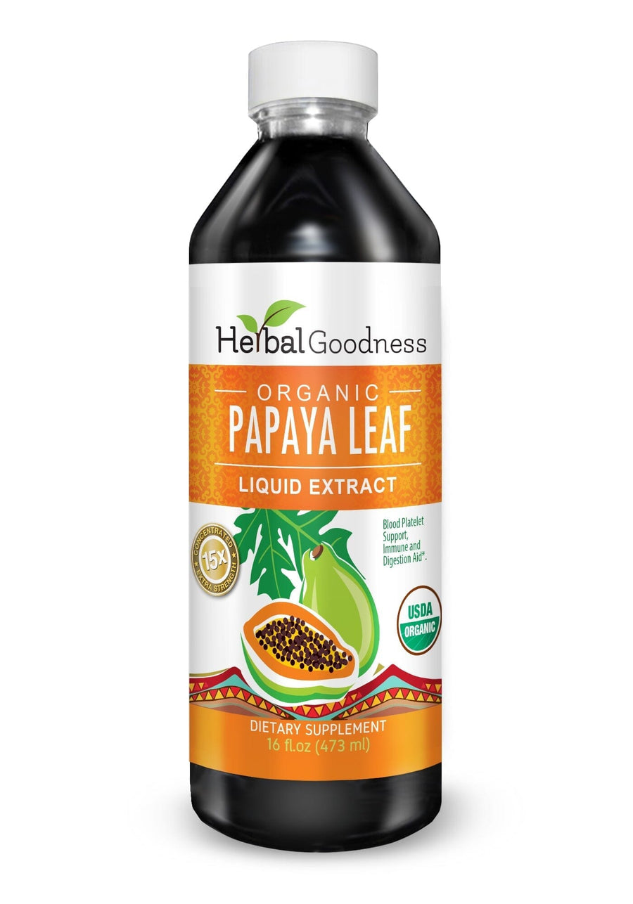 Papaya Leaf Extract - - Organic 16oz 15X Liquid Extract Liquid Extract Herbal Goodness 