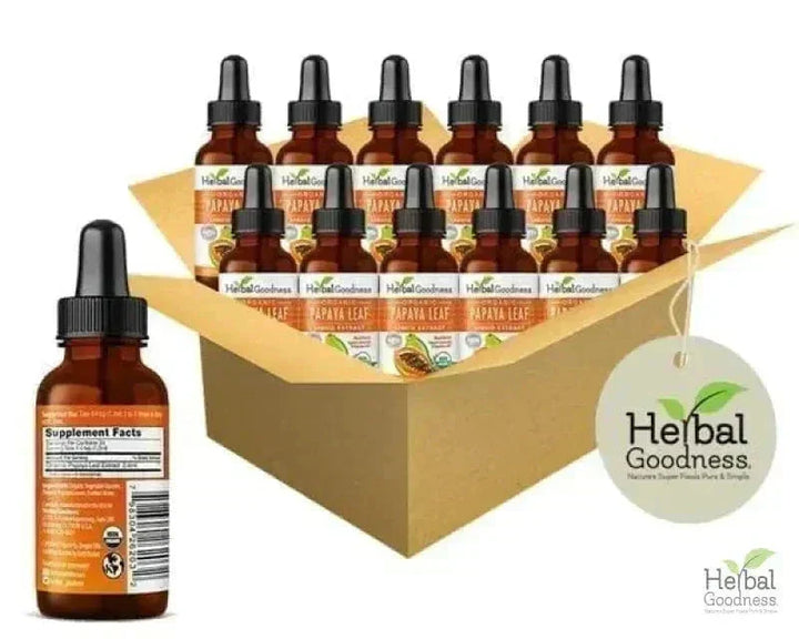Papaya Leaf Extract - Organic - Liquid 1oz - Herbal Goodness Liquid Extract Herbal Goodness Case Qty (12) 