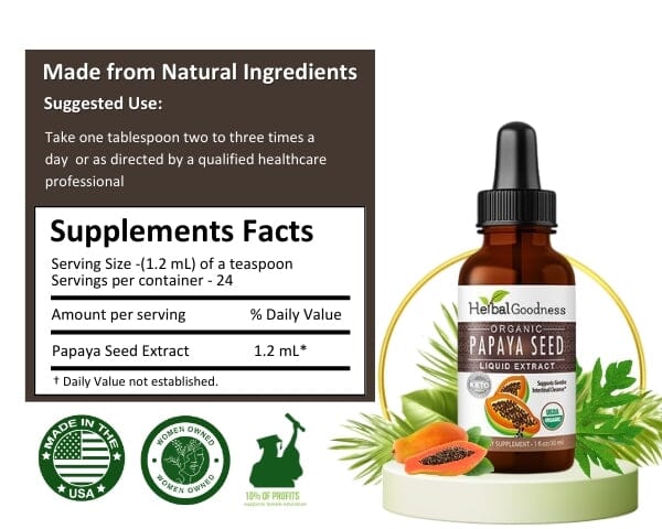 Papaya Seed Extract - Liquid 1oz - Detox, Kidney & Digestion - Herbal Goodness Liquid Extract Herbal Goodness 