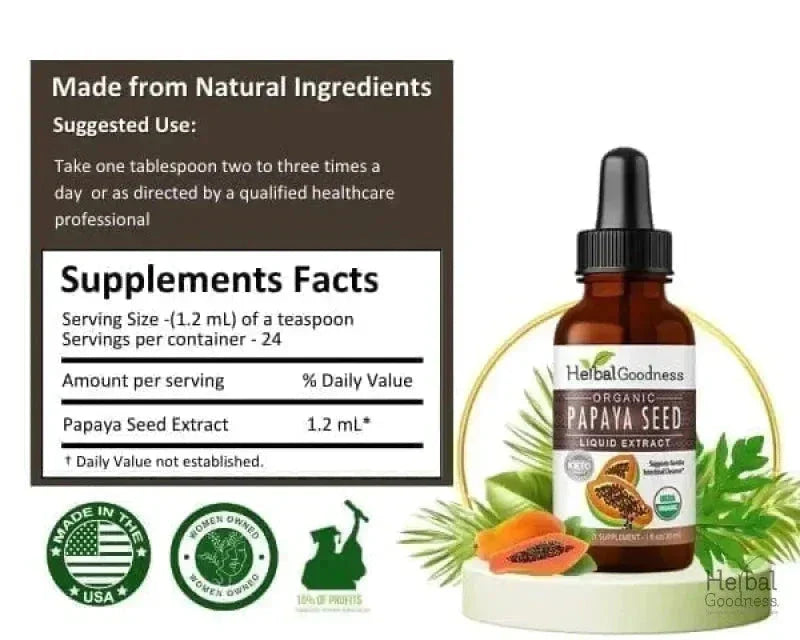 Papaya Seed Extract - Liquid 1oz - Herbal Goodness Liquid Extract Herbal Goodness 