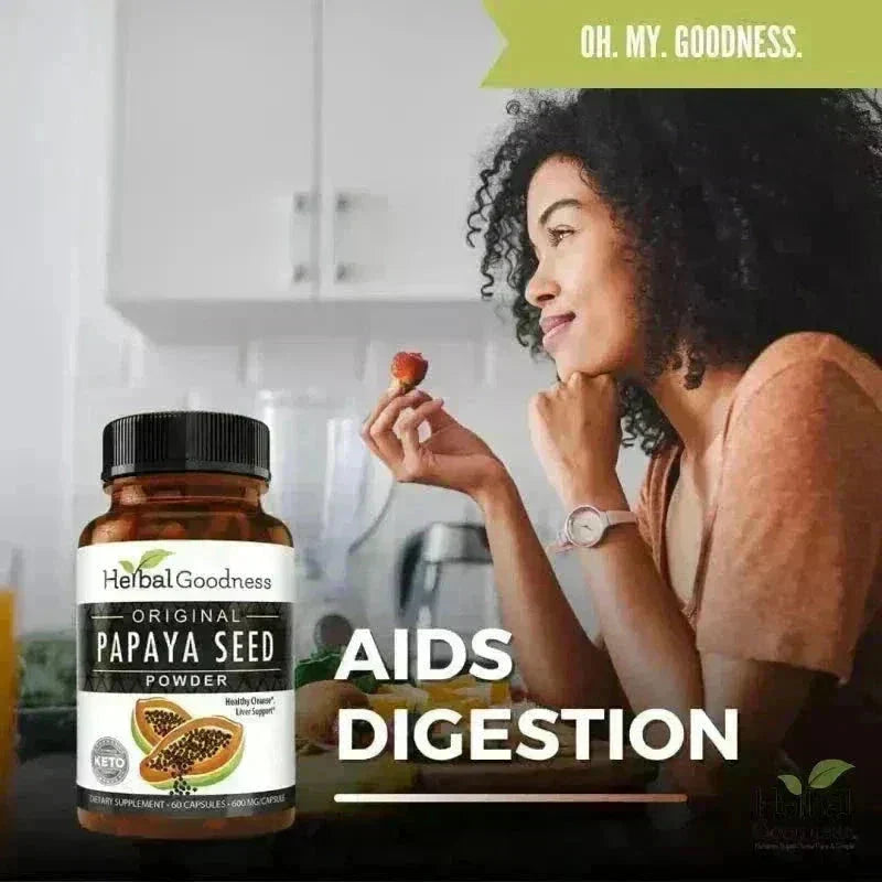 Papaya Seed Powder - Capsules 600mg - Plant-Based Capsules Herbal Goodness 