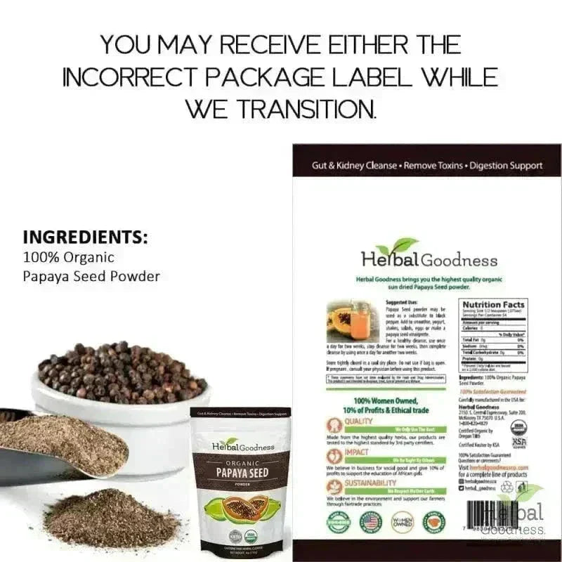 Papaya Seed Powder - Organic 4oz Powder Herbal Goodness 