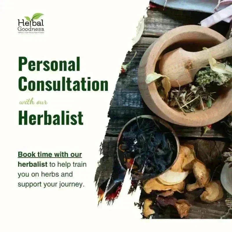 Personal Consultation with Herbalist or Health Coach Education Herbal Goodness 60 minutes 