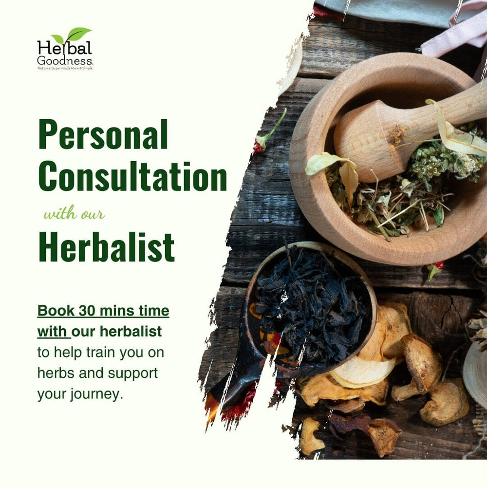 Personal Consultation With The Herbalist Herbal Goodness 30 minutes consultation with custom herbal blend 