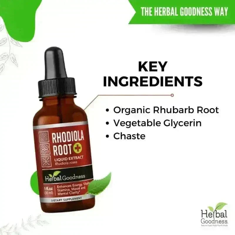 Rhodiola Root Liquid Extract – Natural Adaptogen for Energy, Stamina &amp; Stress Wellness | Buy Online Liquid Extract Herbal Goodness 