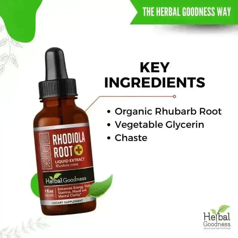 Rhodiola Root Liquid Extract - Organic - Energy Support Liquid Extract Herbal Goodness 