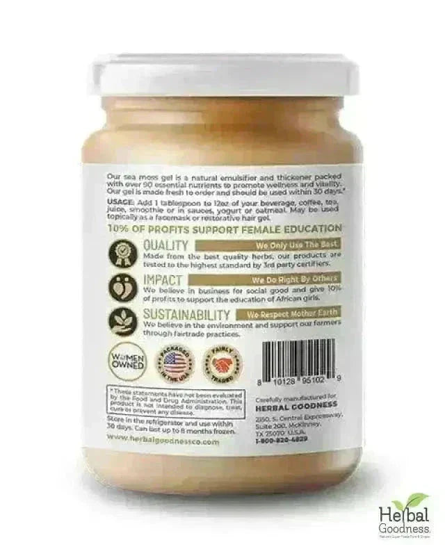 Sea Moss Gel 16 oz – Nutrient-Rich Superfood - IN-STORE PICK UP ONLY Gels Herbal Goodness 