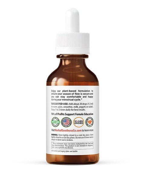 Secure in my Flow - 2fl.oz - Female Menstrual Support Liquid Extract Herbal Goodness 