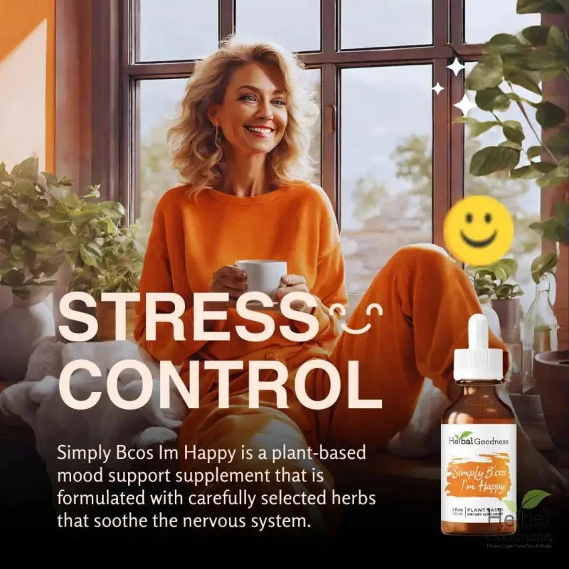 Simply Bcos Im Happy 2fl.oz - Plant Based - Dietary Supplement, Calms mind - Herbal Goodness Liquid Extract Herbal Goodness 