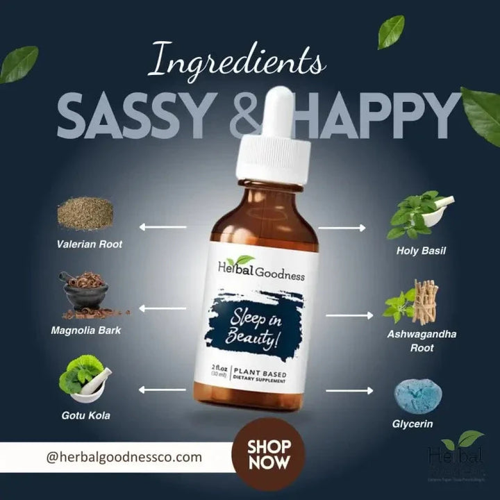 Sleep in Beauty - 2fl.oz - Plant Based - Dietary Supplement, Better Sleep Quality - Herbal Goodness Liquid Extract Herbal Goodness 