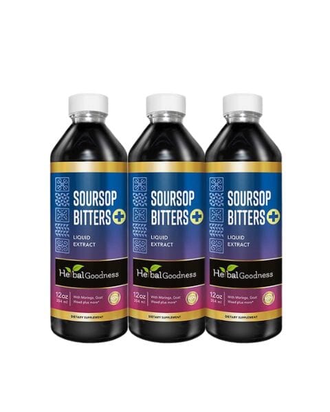 Soursop Bitters 15X Liquid Extract – Soursop Leaf Detox &amp; Wellness Support Liquid Extract Herbal Goodness 12oz - 3 Bottles 