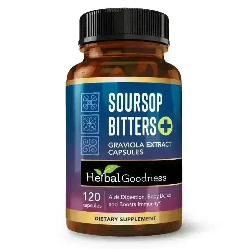 Soursop Bitters Graviola Extract - 120/1000mg Capsules - Immunity & Wellbeing Capsules Herbal Goodness Unit 