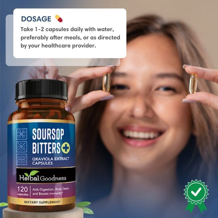 Soursop Bitters Graviola Extract_Capsules_120/1000mg Capsules Herbal Goodness 