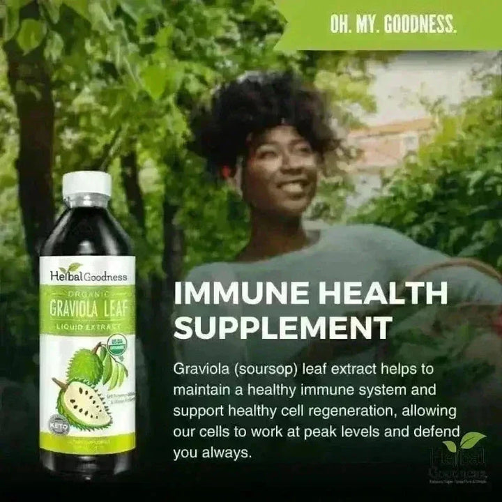 Soursop Leaf Graviola Extract - - Organic 15X Liquid Extract - Cell Renew &amp; Immunity Liquid Extract Herbal Goodness 