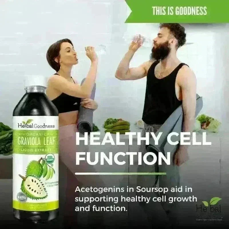 Soursop Leaf Graviola Extract - - Organic 15X Liquid Extract - Cell Renew &amp; Immunity Liquid Extract Herbal Goodness 