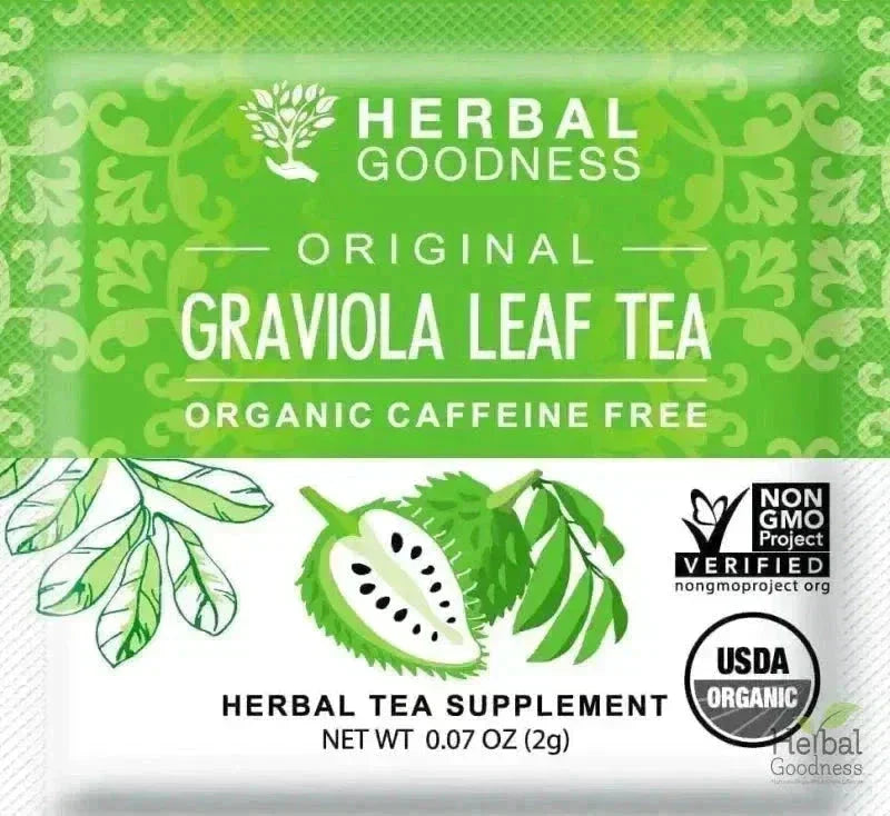 Soursop Leaf Tea Graviola Leaves - 100% Organic - Herbal Goodness Tea & Infusions Herbal Goodness 