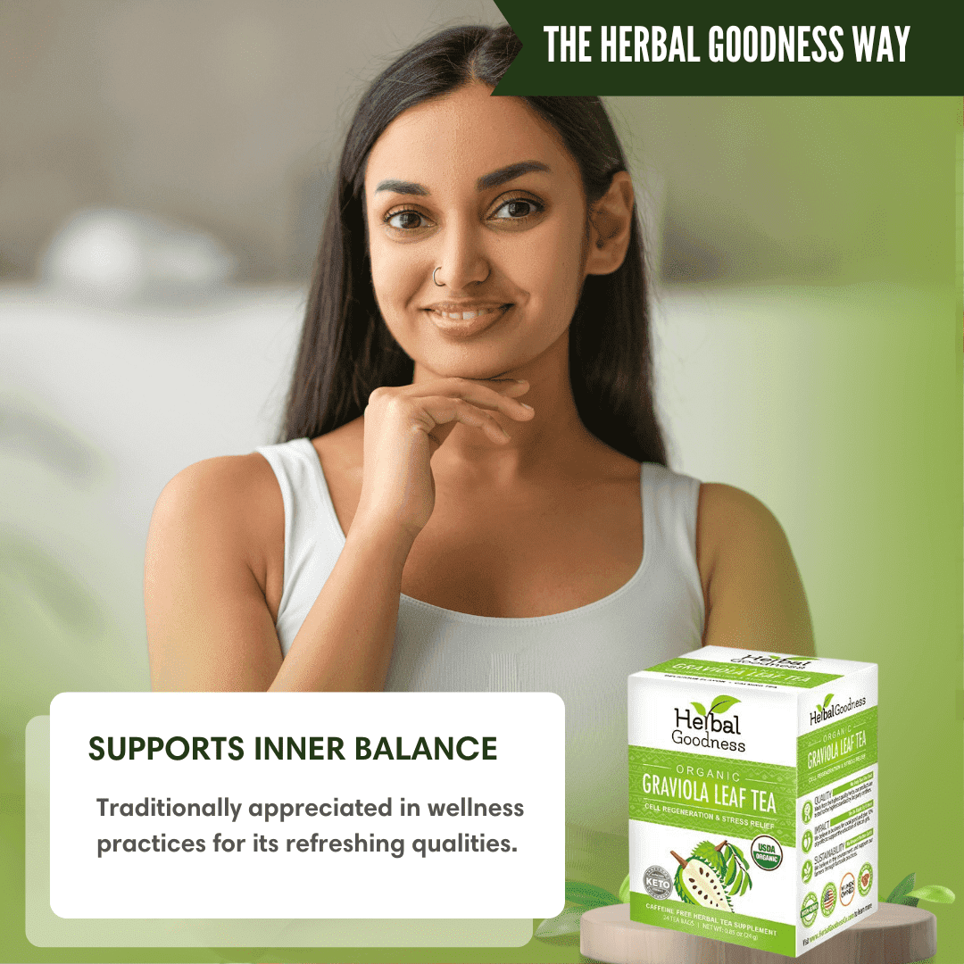 Soursop Leaf Tea Graviola Leaves - Organic 24/2g Tea Bags - Immunity & Cell Renew Tea & Infusions Herbal Goodness 