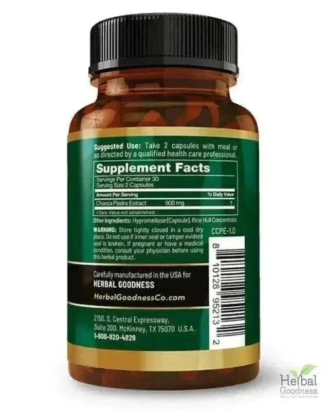 Stone Breaker Plus | Chanca Piedra Extract Capsules - 60/600mg Capsules Herbal Goodness 