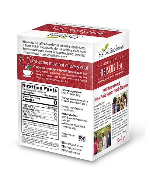 Hibiscus Tea - 24/2g - Herbal Goodness Tea & Infusions Herbal Goodness Buy Case Qty (6) - 10% Off 