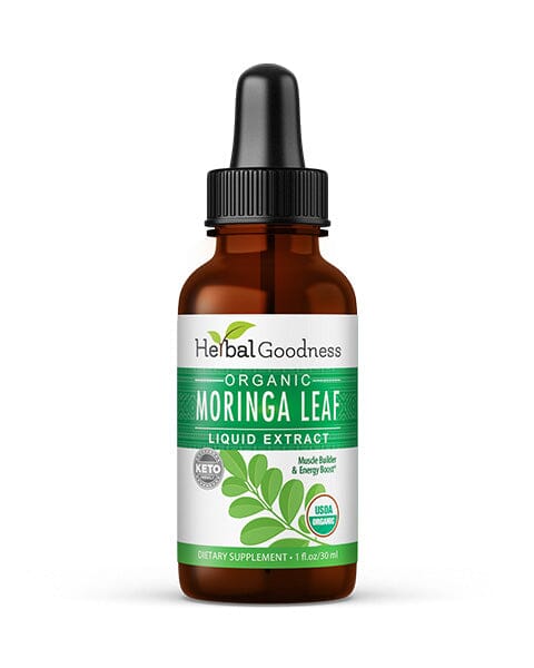 Moringa Leaf Extract Liquid - Organic 15 X Strength - Energy, Protein & Immunity - Herbal Goodness Liquid Extract Herbal Goodness 1 oz 