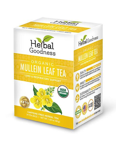 Mullein Leaf Tea - 24/2g - Respiratory & Heart Support - Herbal Goodness Tea & Infusions Herbal Goodness Unit 